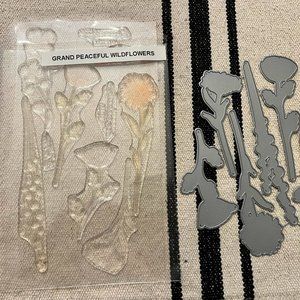 Grand Peaceful Wildflowers Clear Acrylic Stamp Set